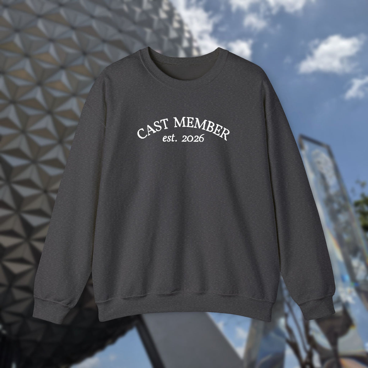 Embroidered Cast Member Crewneck Sweatshirt with Customizable Start Year