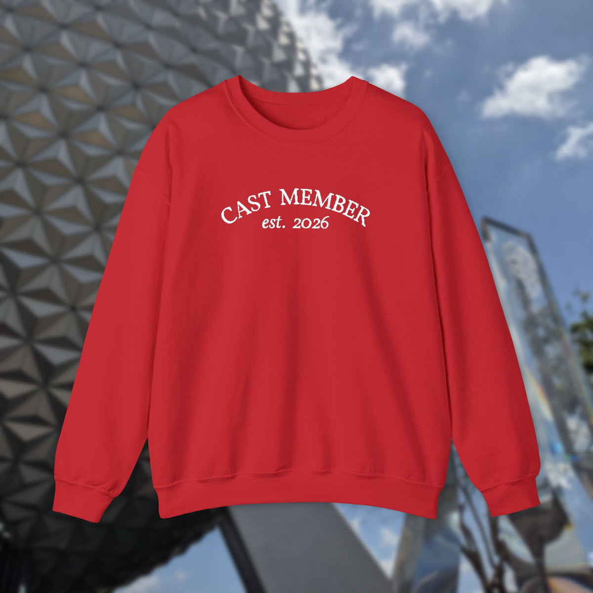 Embroidered Cast Member Crewneck Sweatshirt with Customizable Start Year
