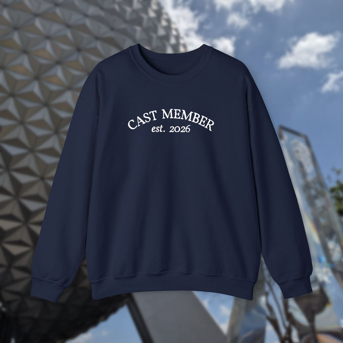 Embroidered Cast Member Crewneck Sweatshirt with Customizable Start Year