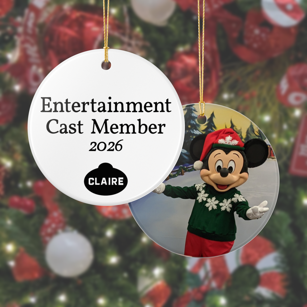Customizable Cast Member Role/Year Ceramic Ornament