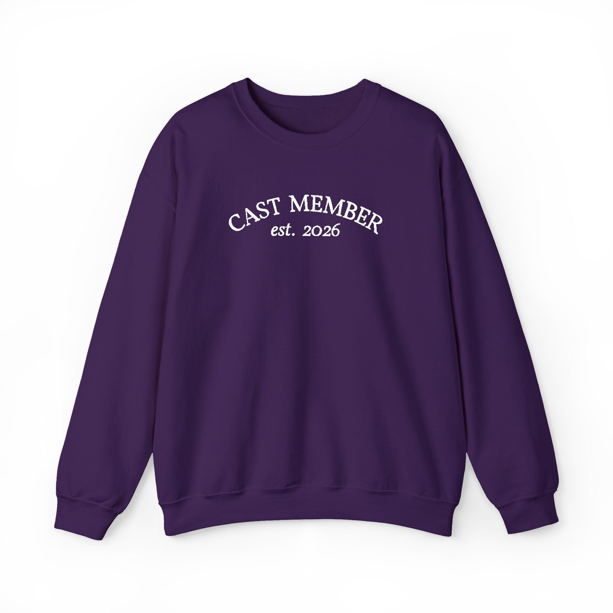Embroidered Cast Member Crewneck Sweatshirt with Customizable Start Year