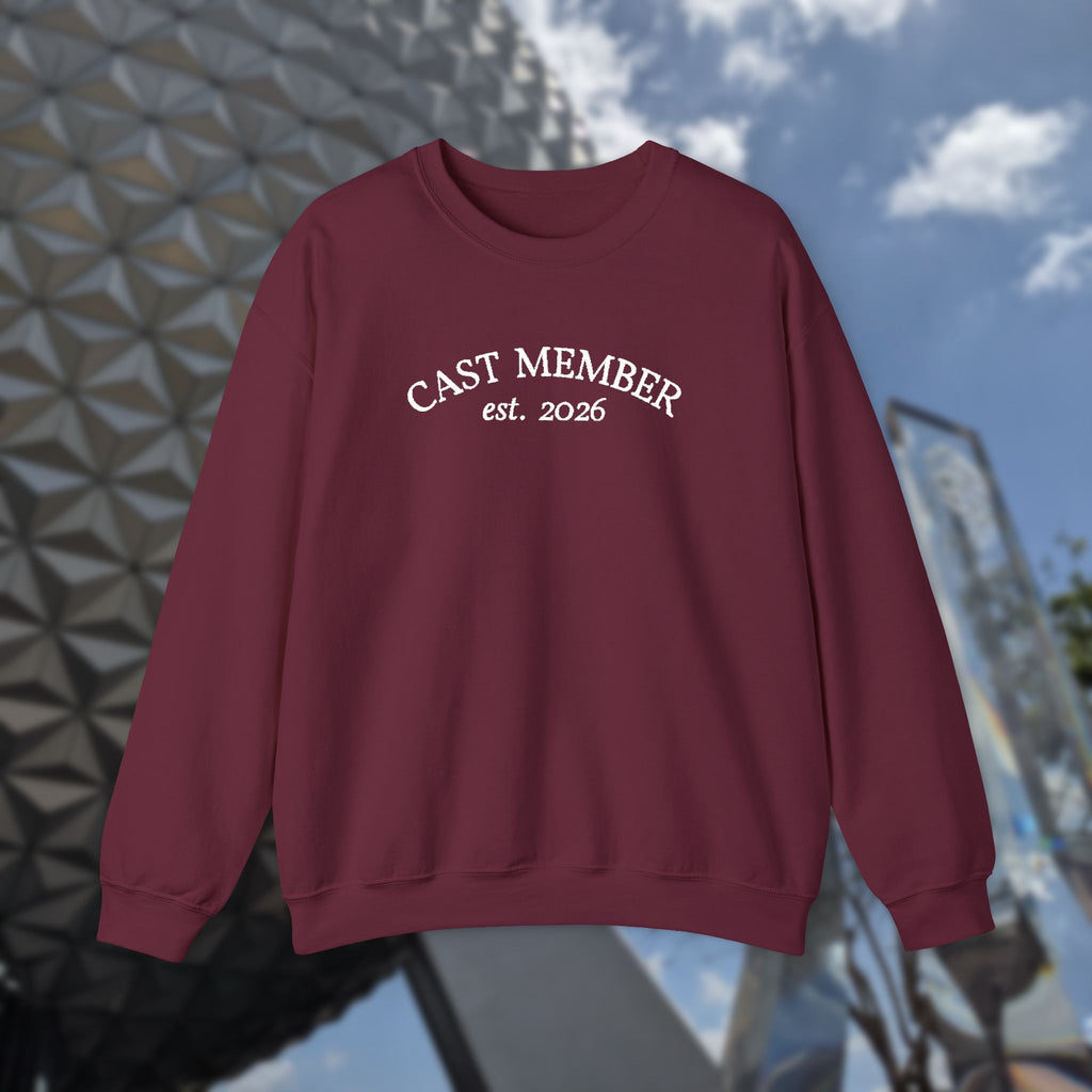 Embroidered Cast Member Crewneck Sweatshirt with Customizable Start Year