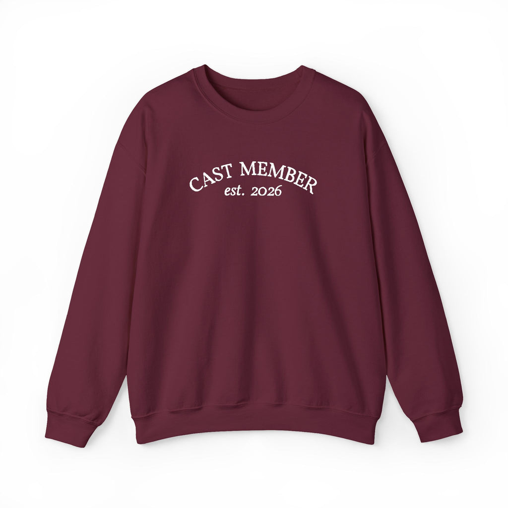 Embroidered Cast Member Crewneck Sweatshirt with Customizable Start Year