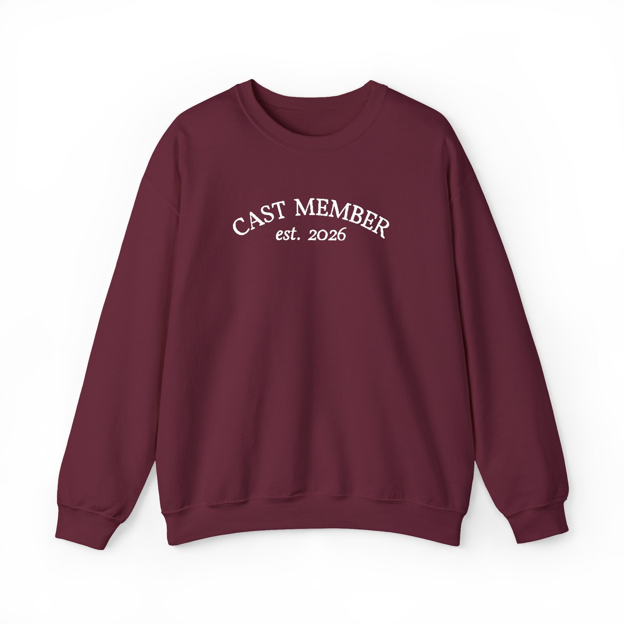 Embroidered Cast Member Crewneck Sweatshirt with Customizable Start Year