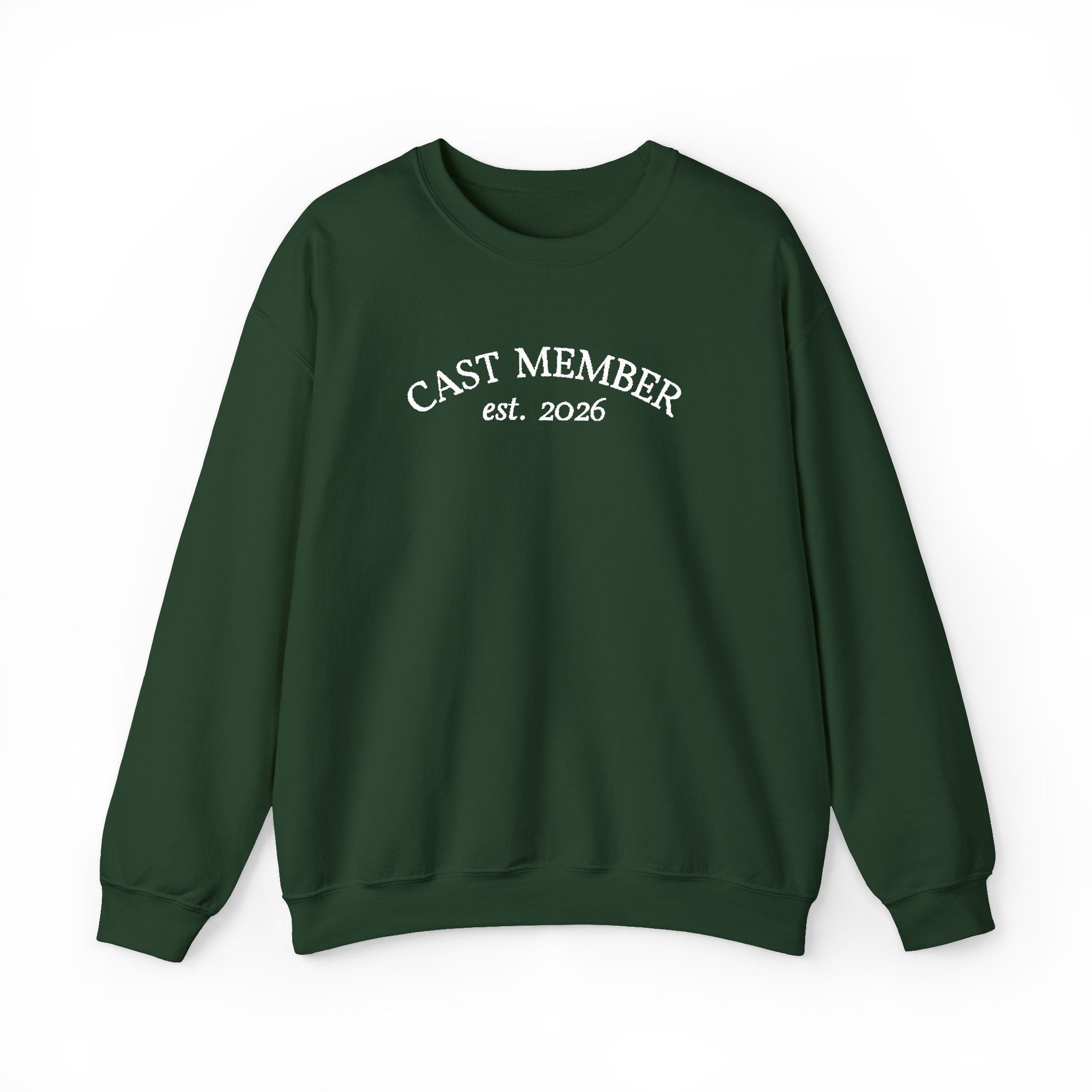 Embroidered Cast Member Crewneck Sweatshirt with Customizable Start Year