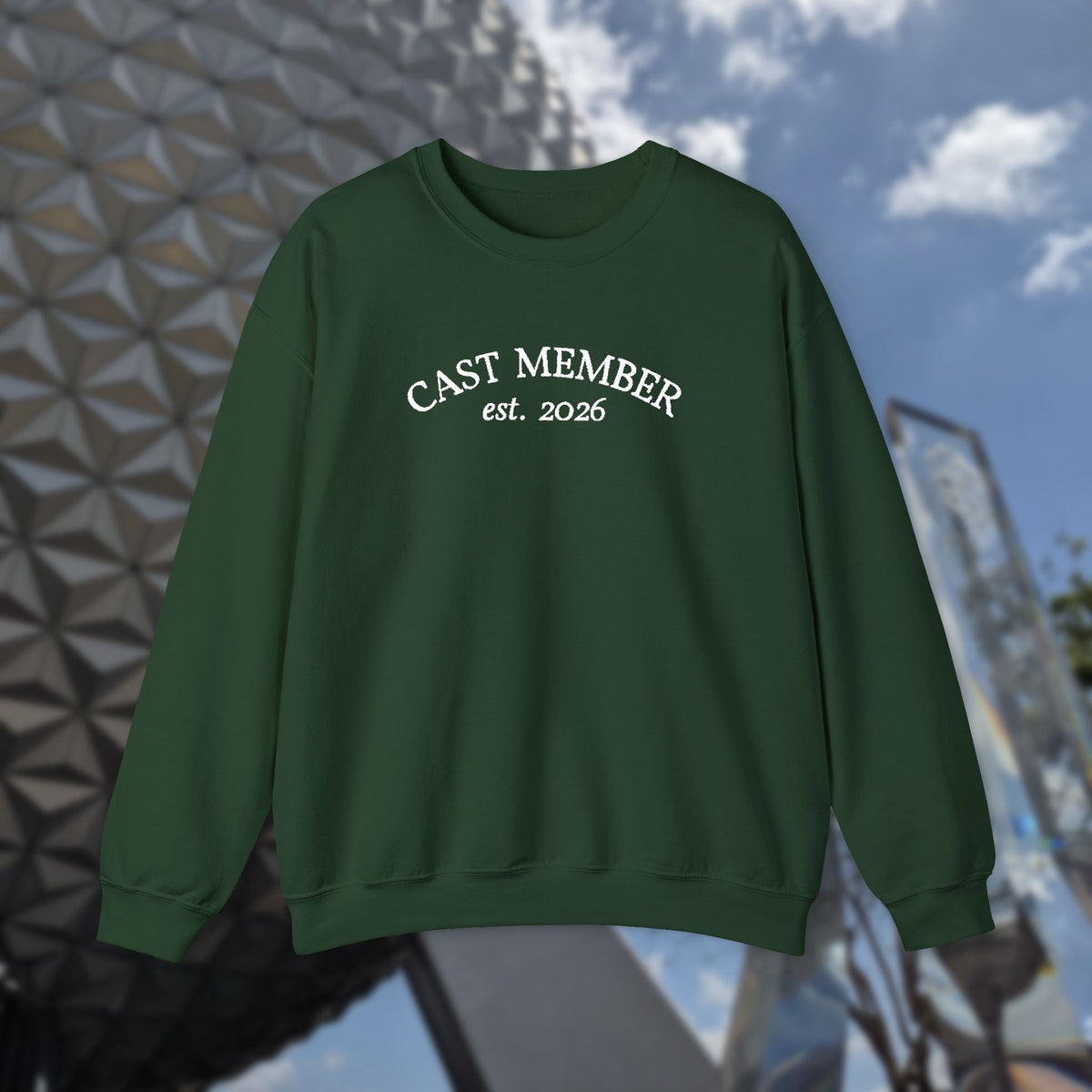 Embroidered Cast Member Crewneck Sweatshirt with Customizable Start Year