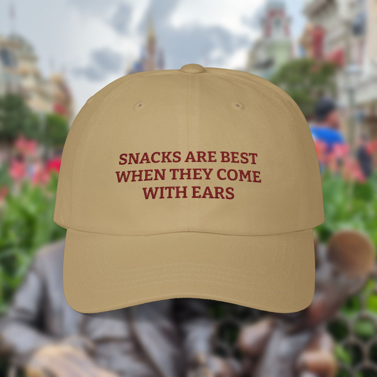 Embroidered "Snacks Are Best When They Come With Ears" Hat