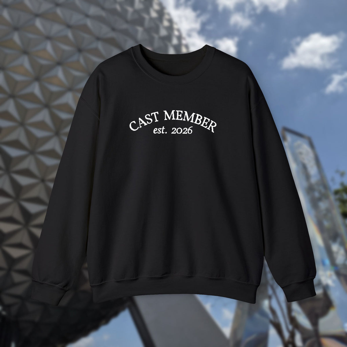 Embroidered Cast Member Crewneck Sweatshirt with Customizable Start Year