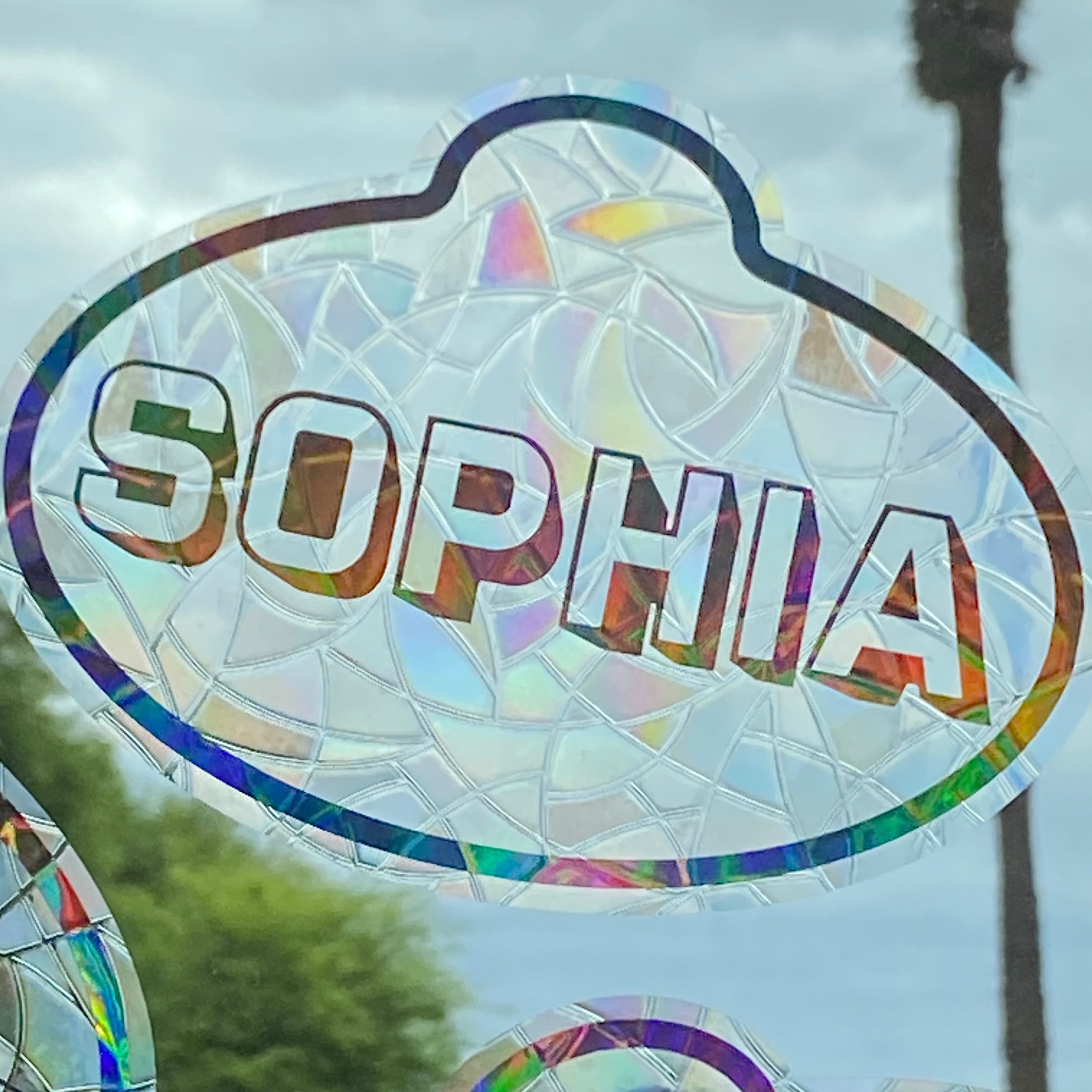 Cast Member Name Tag Rainbow Window Cling
