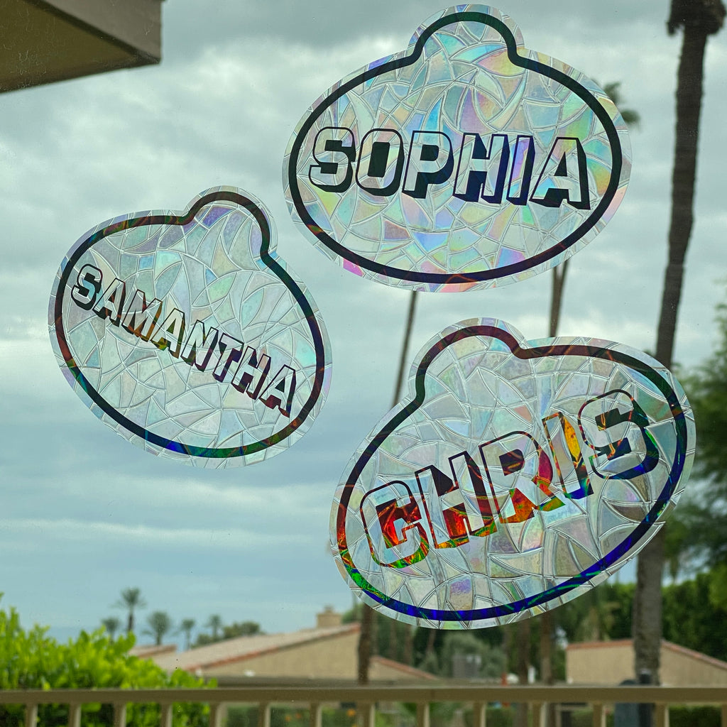 Cast Member Name Tag Rainbow Window Cling