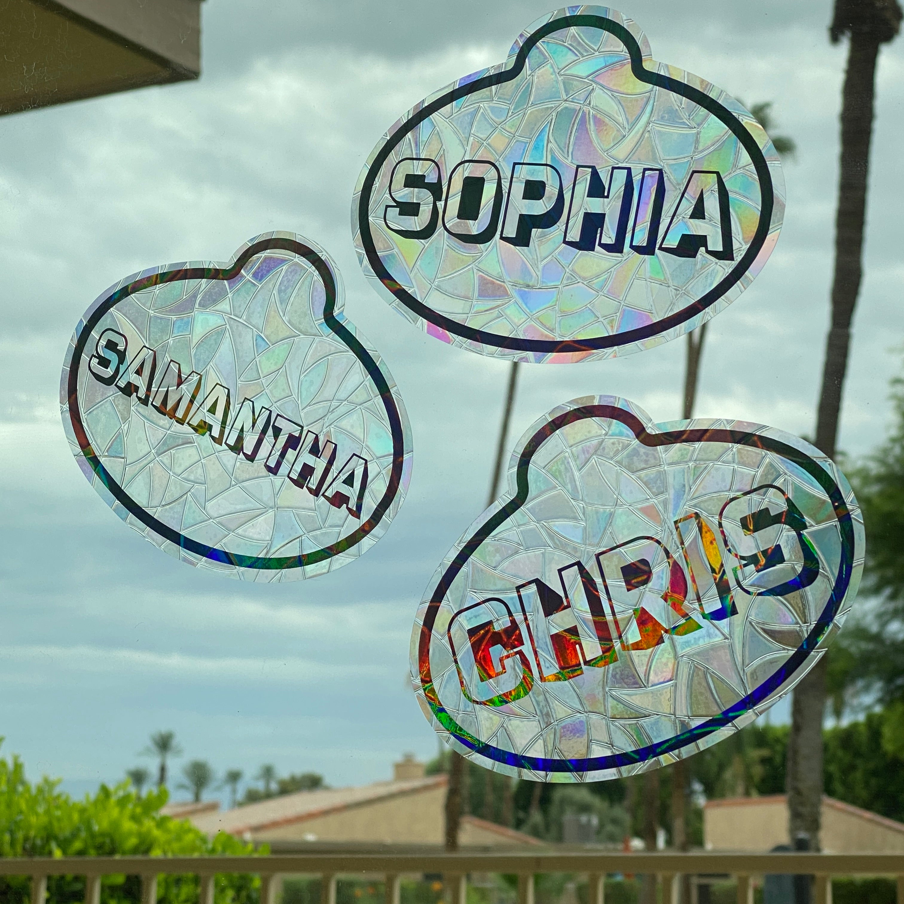 Cast Member Name Tag Rainbow Window Cling