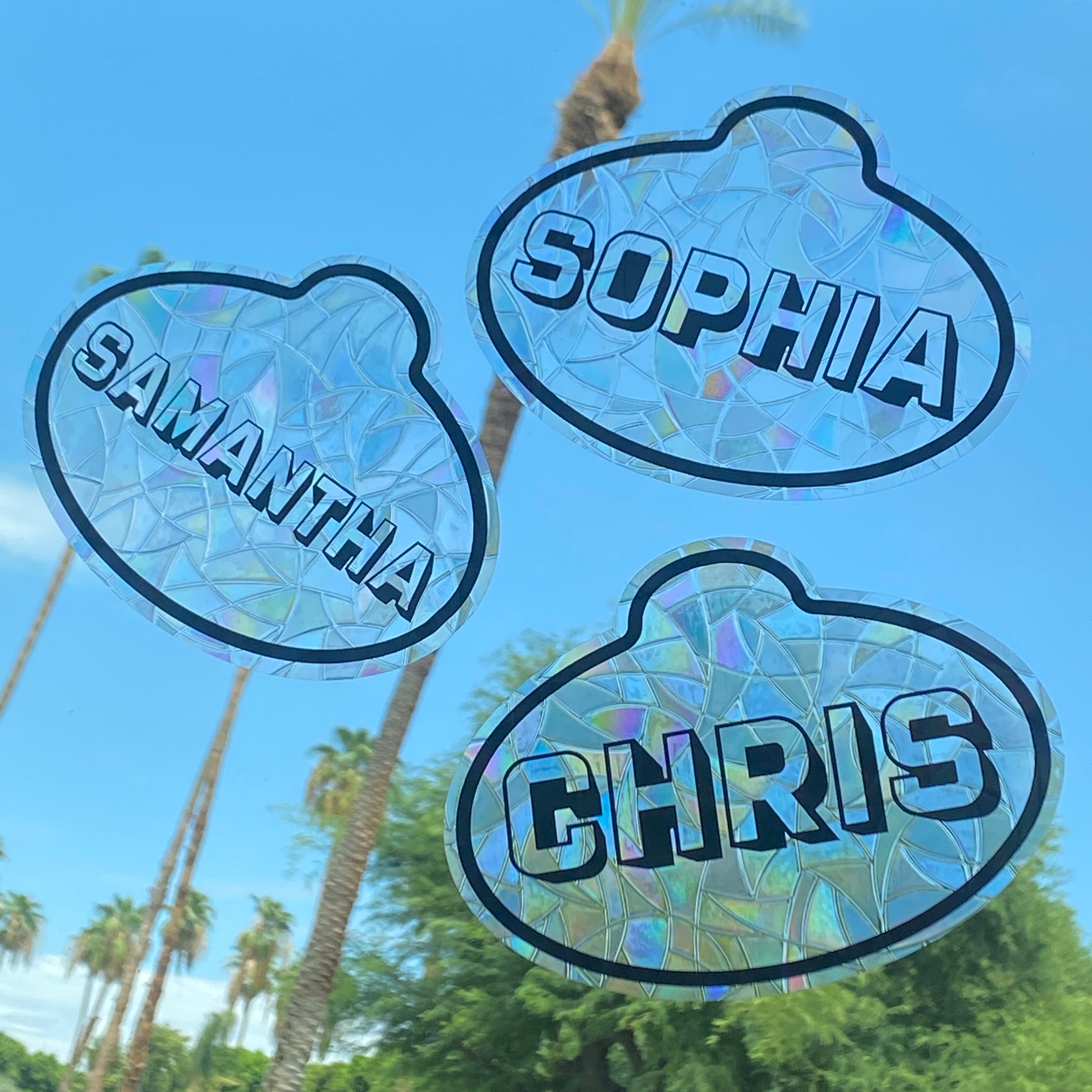 Cast Member Name Tag Rainbow Window Cling