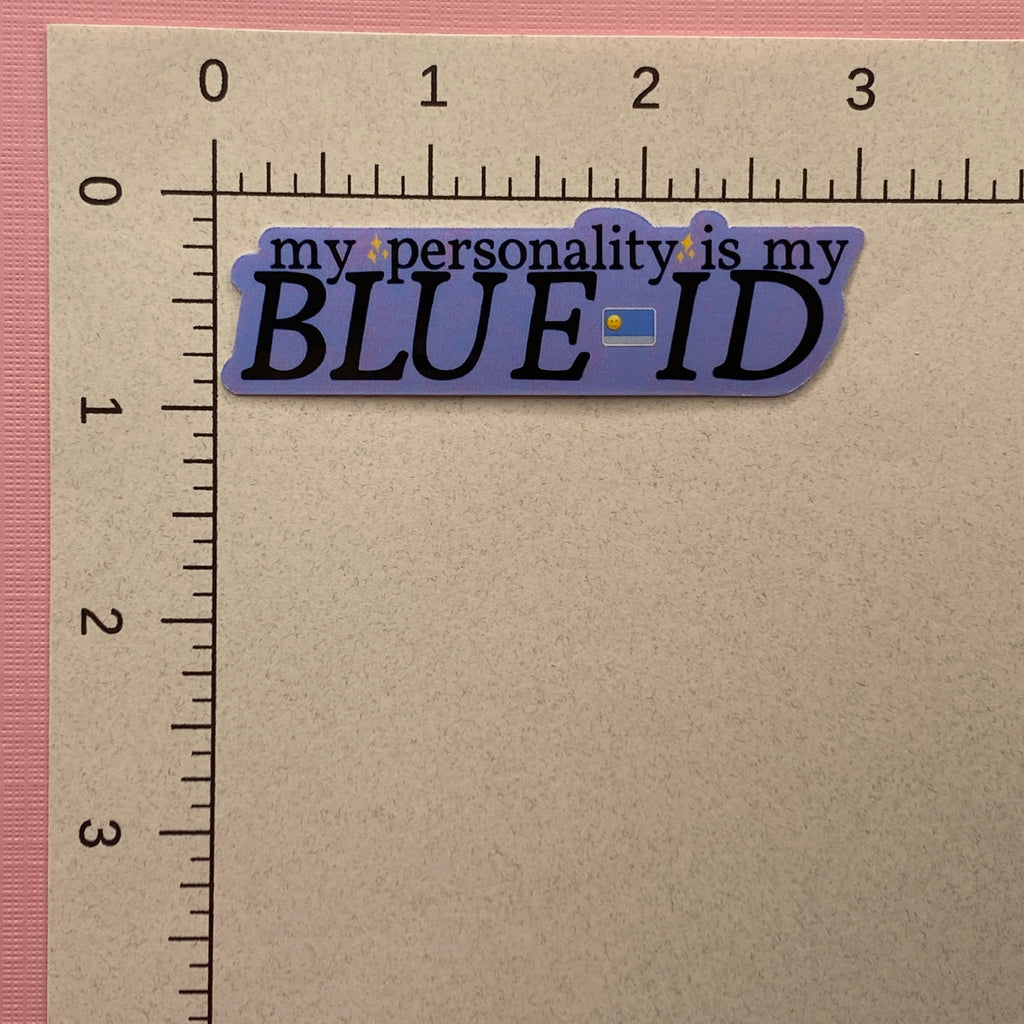 Blue ID Personality Sticker