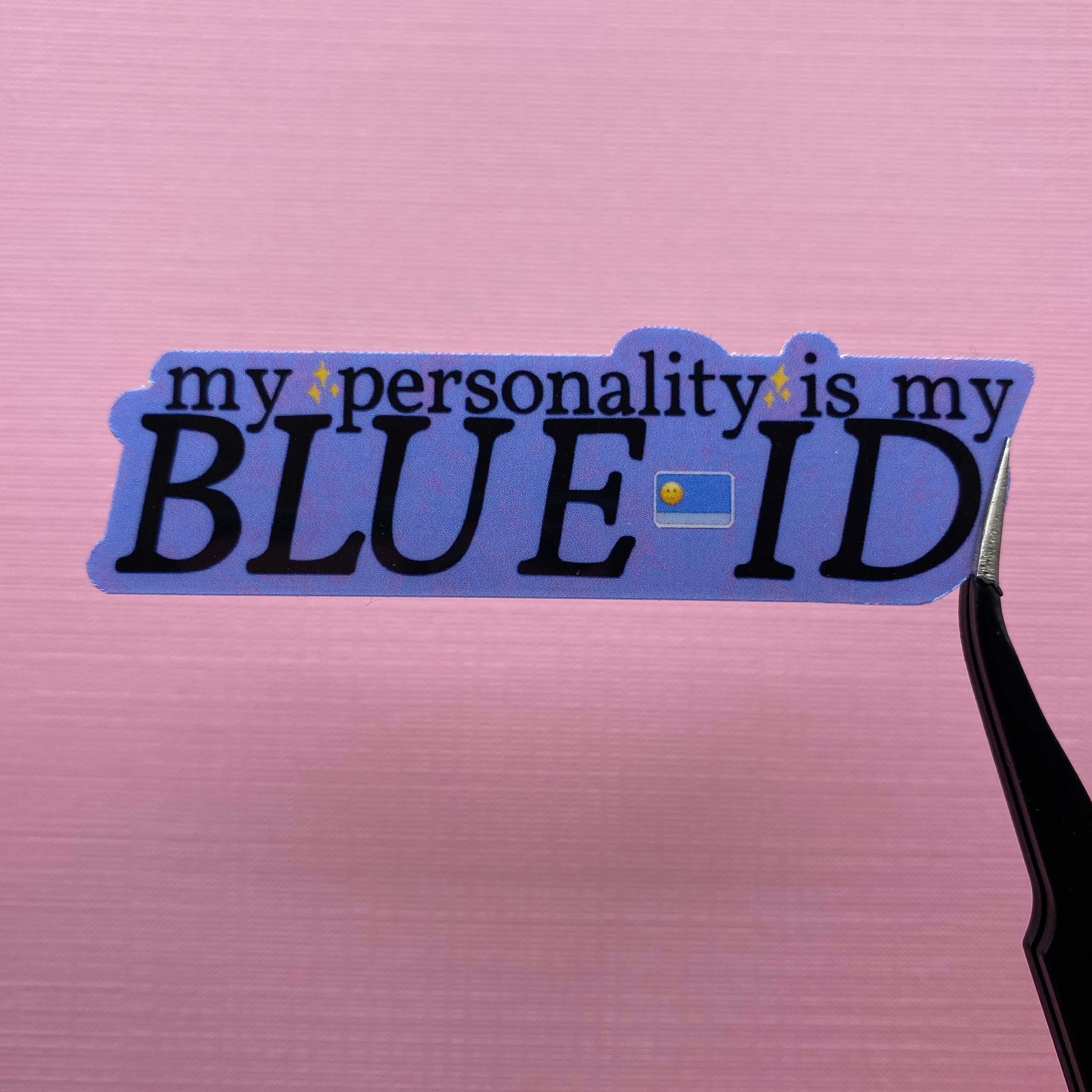 Blue ID Personality Sticker