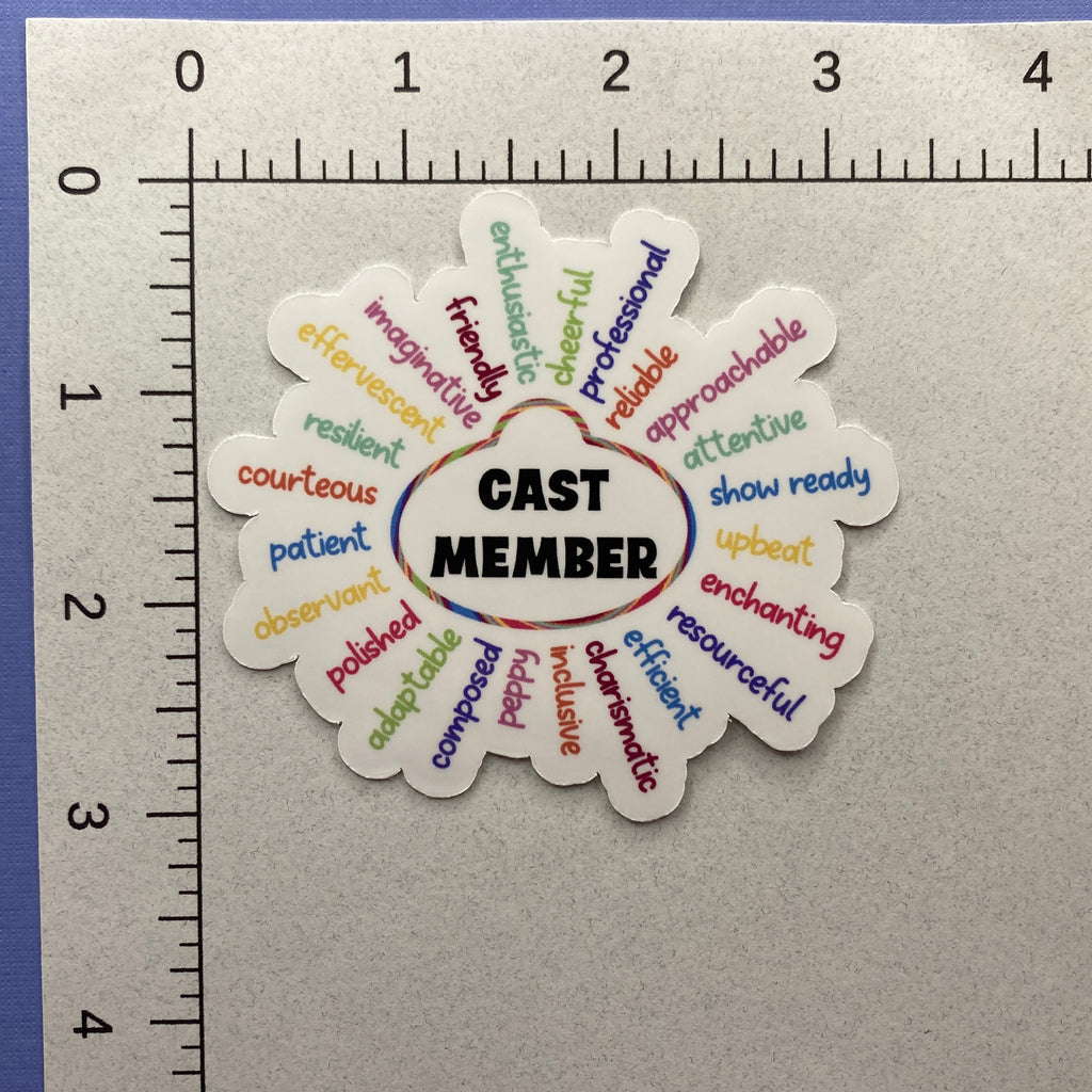 Cast Member Adjectives Sticker