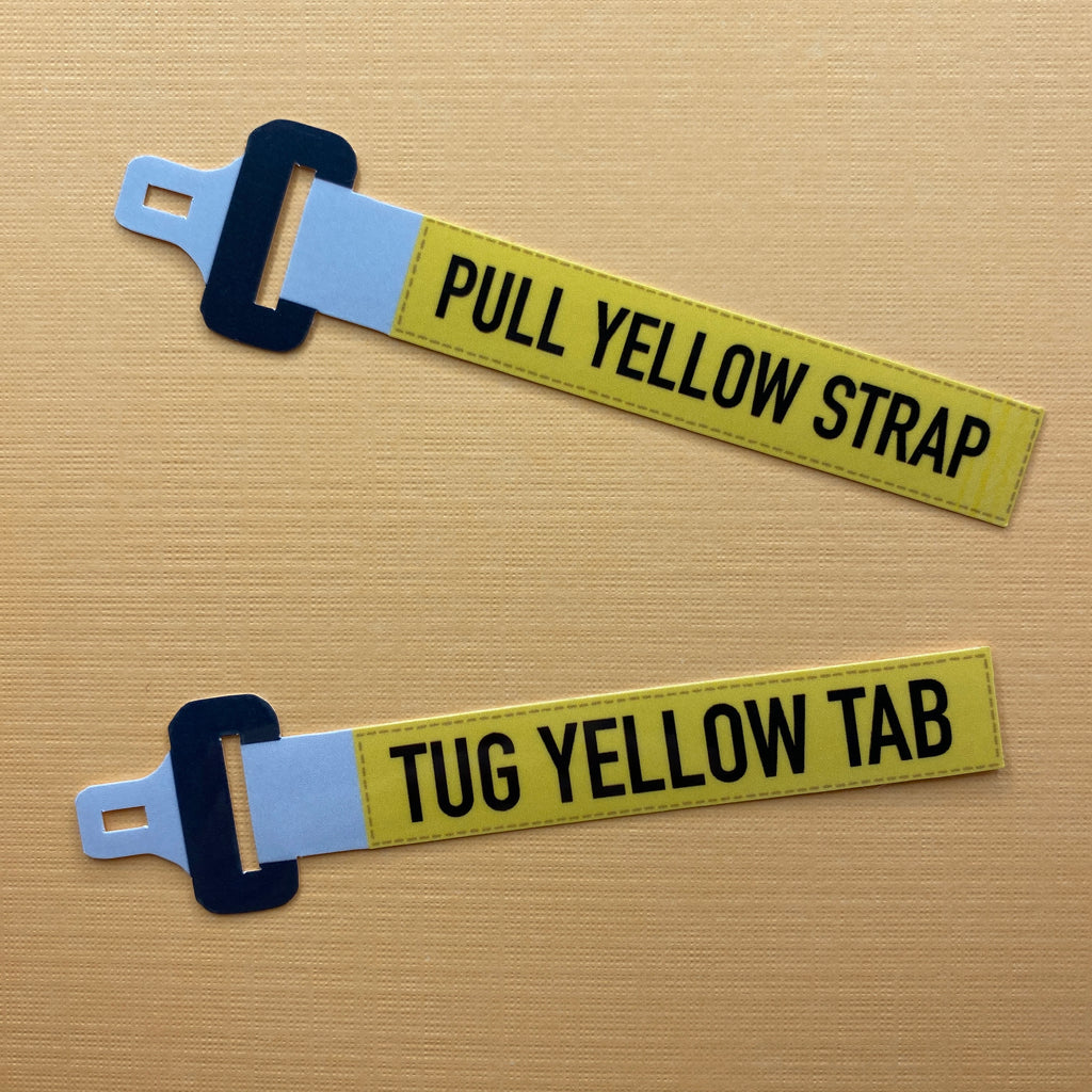 Pull Yellow Strap Sticker