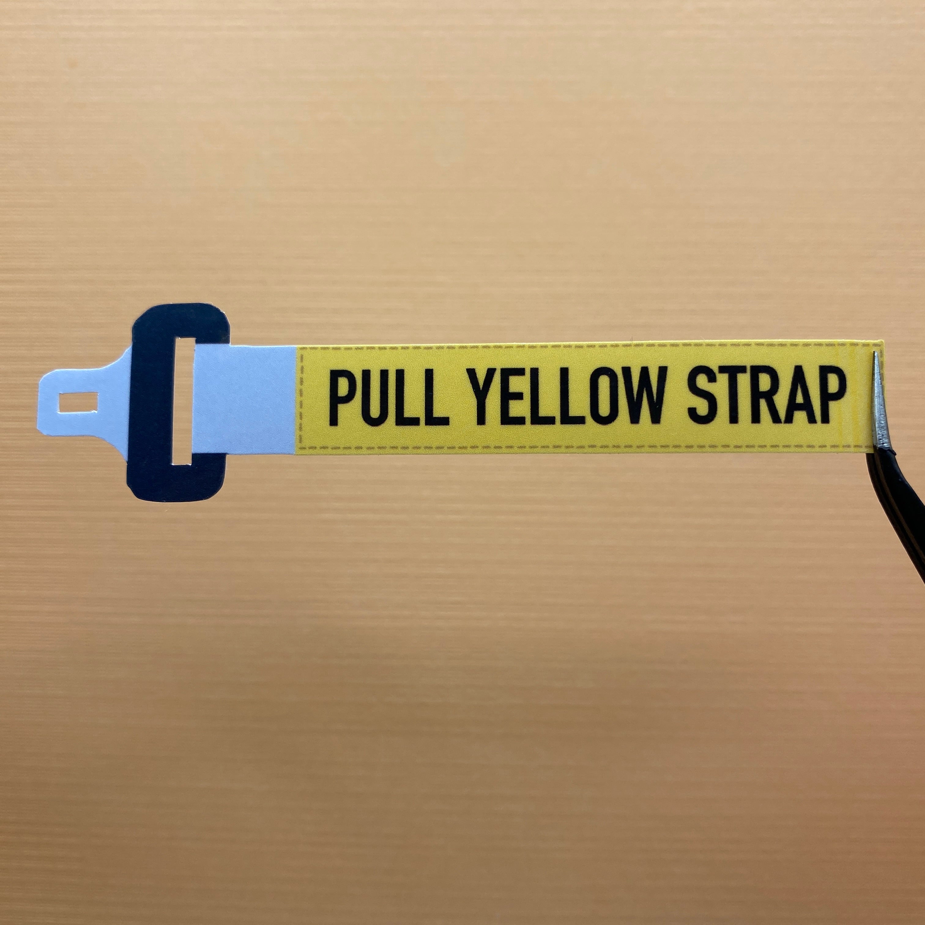 Pull Yellow Strap Sticker