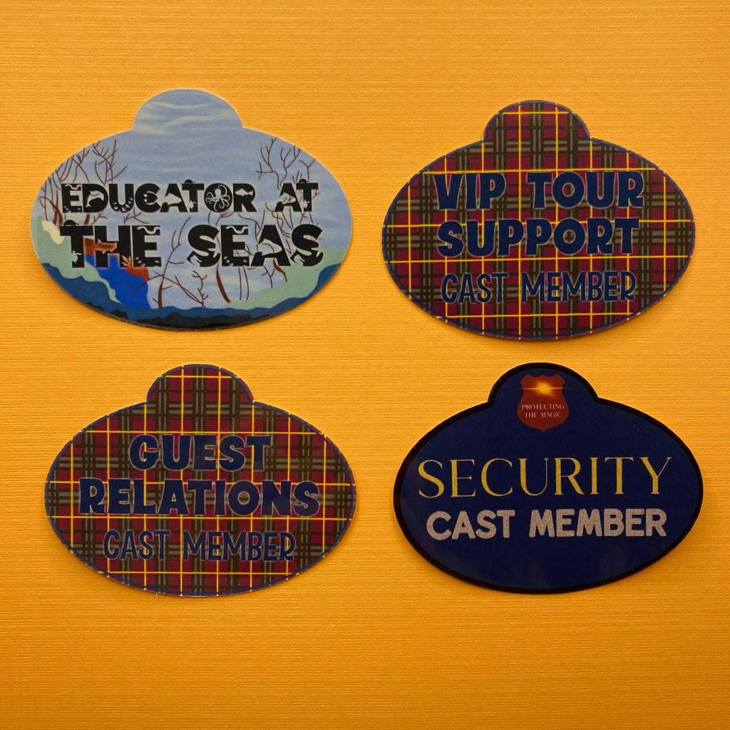 Role-Specific Cast Member Name Tag Stickers