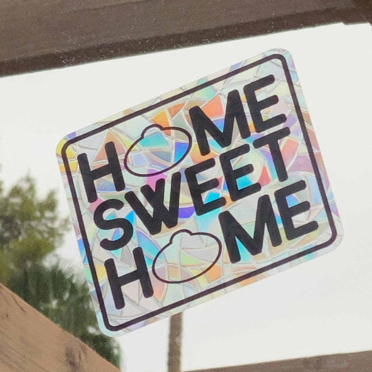 Home Sweet Home Rainbow Window Cling
