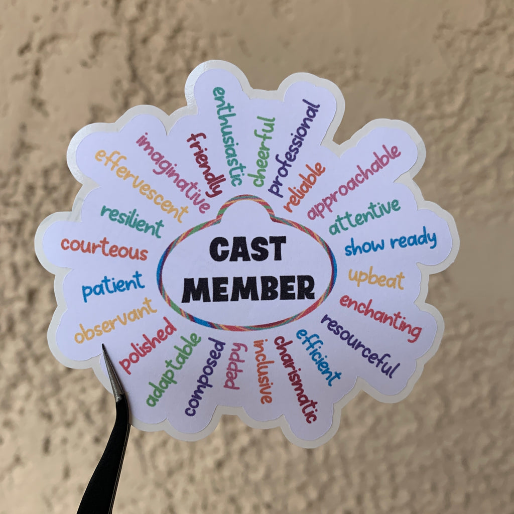 Cast Member Adjectives Sticker