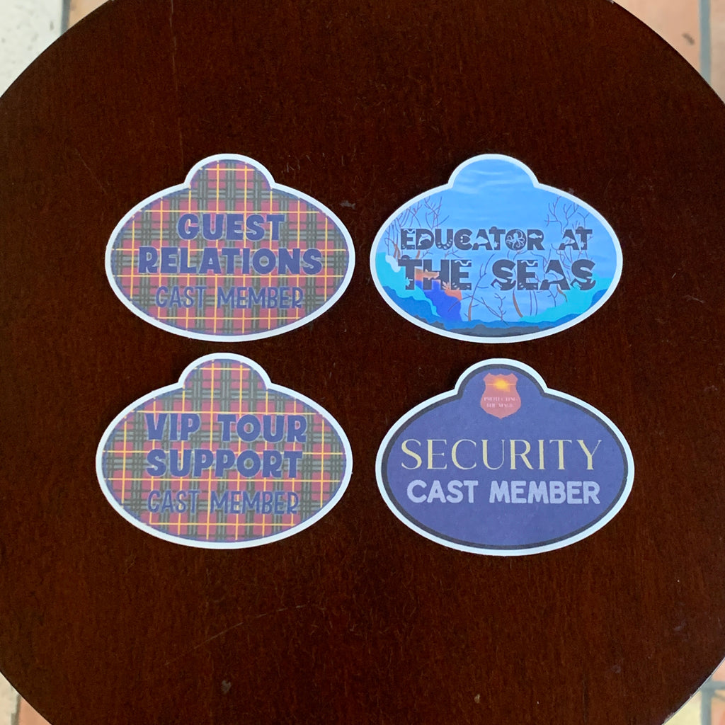 Role-Specific Cast Member Name Tag Stickers