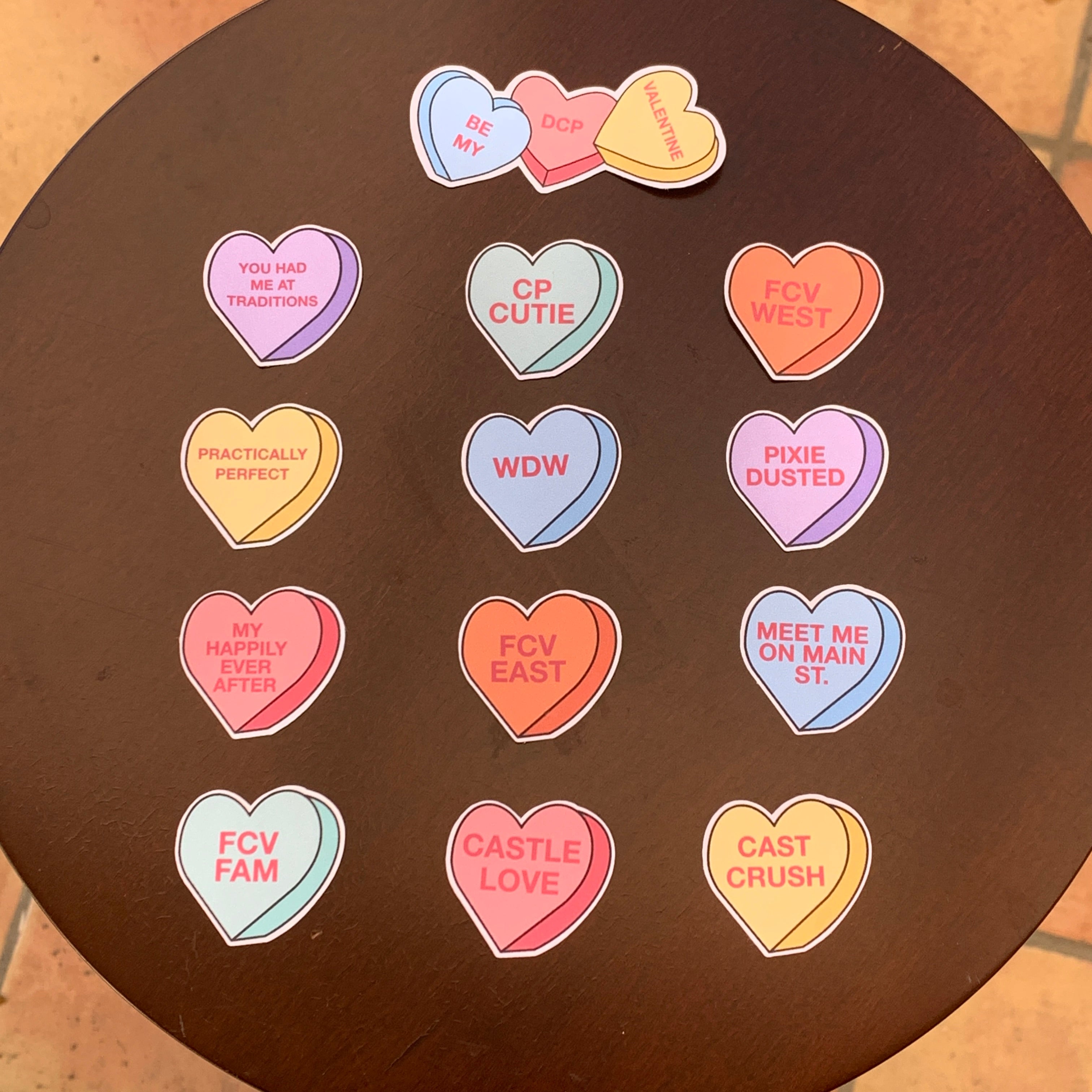 DCP Valentine Candy Heart Stickers