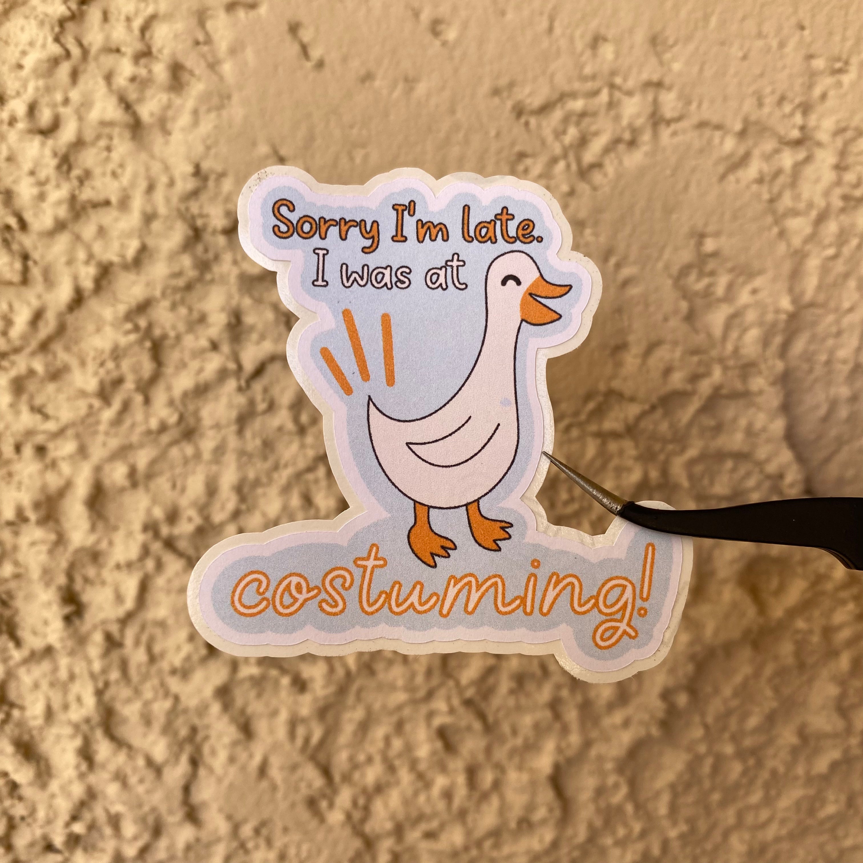 Silly Costuming Goose Sticker