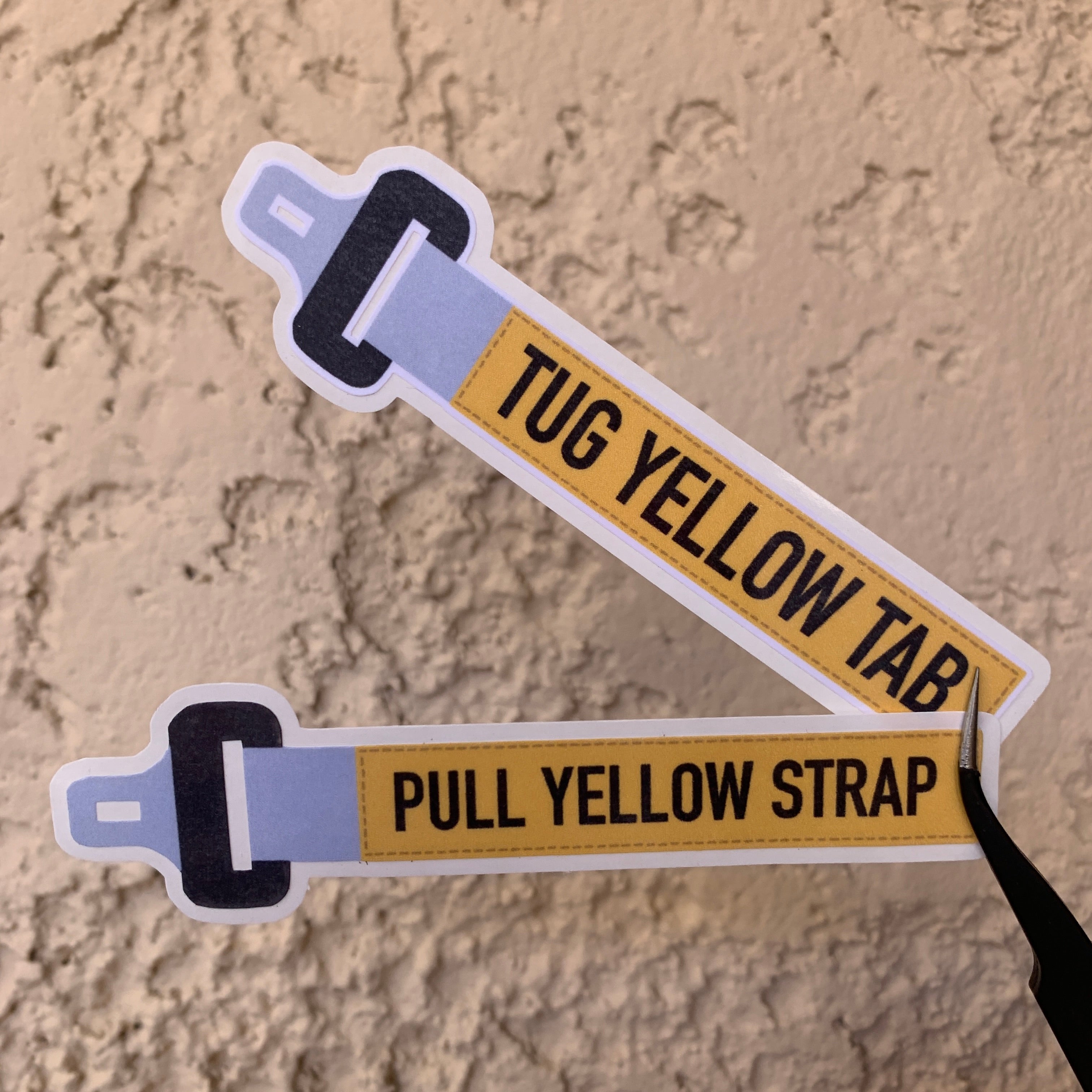 Tug Yellow Tab Sticker