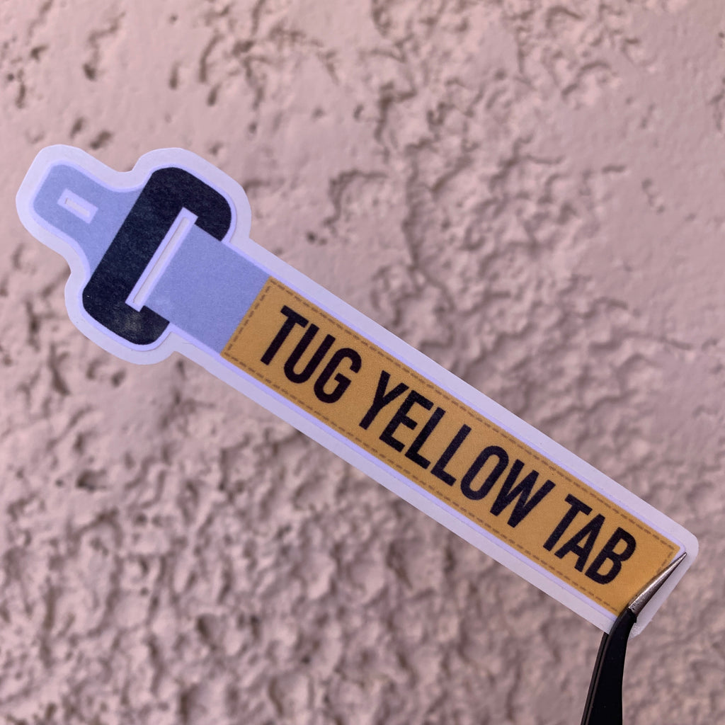 Tug Yellow Tab Sticker