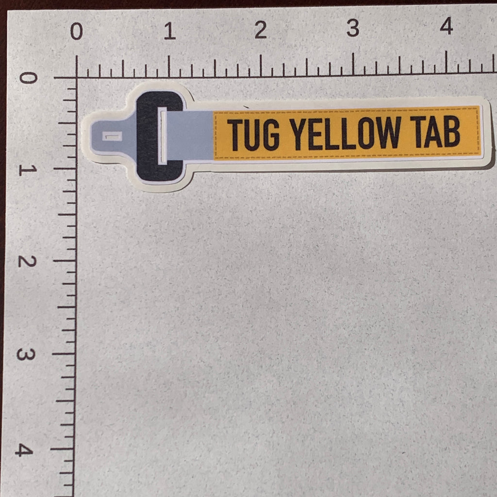 Tug Yellow Tab Sticker